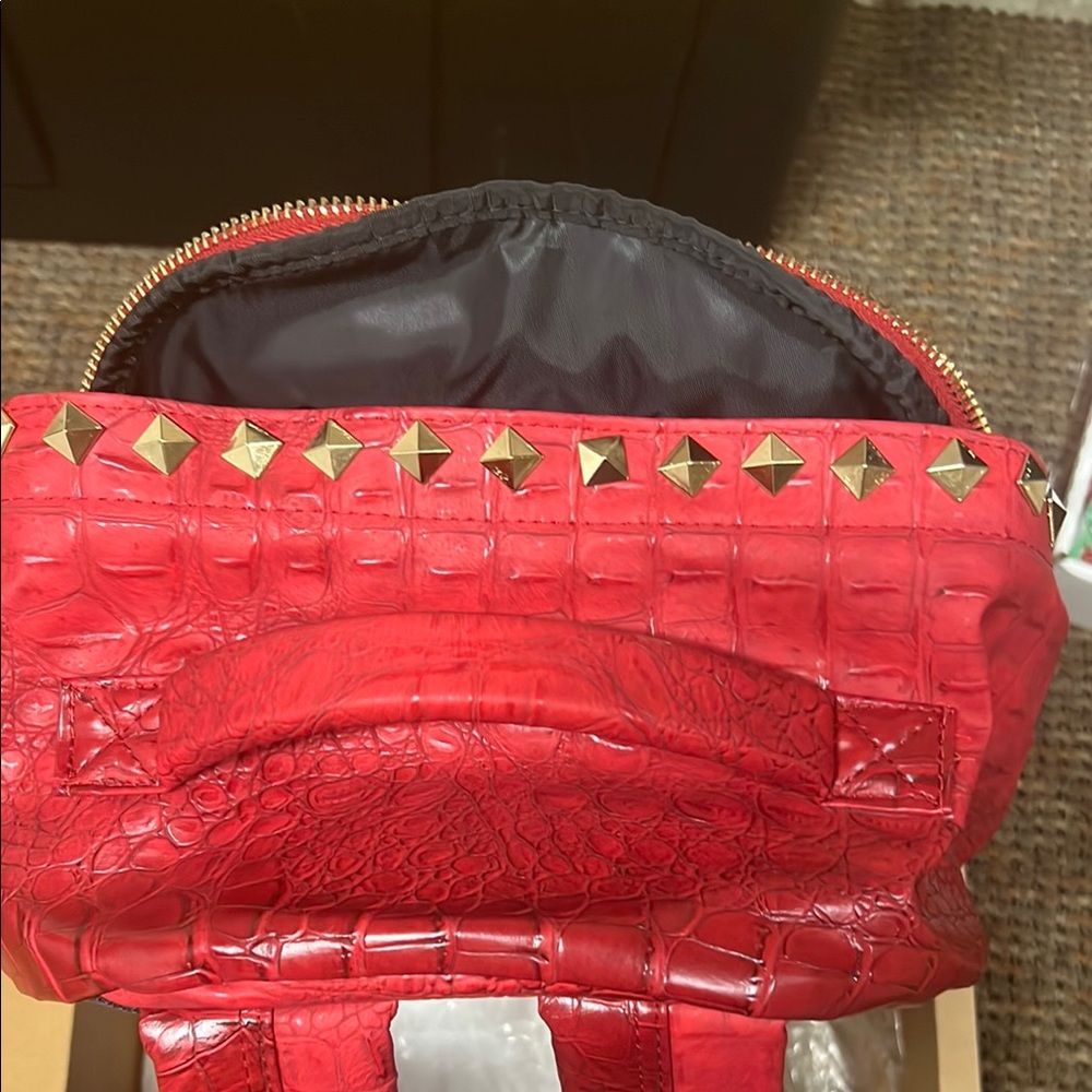 Zara Red Studded Backpack - Picture 3 of 12